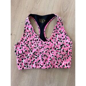 Lilly Pulitzer Lindsay Sports Bra UPF 50+ Pink Topaz My Favorite Spot Size S